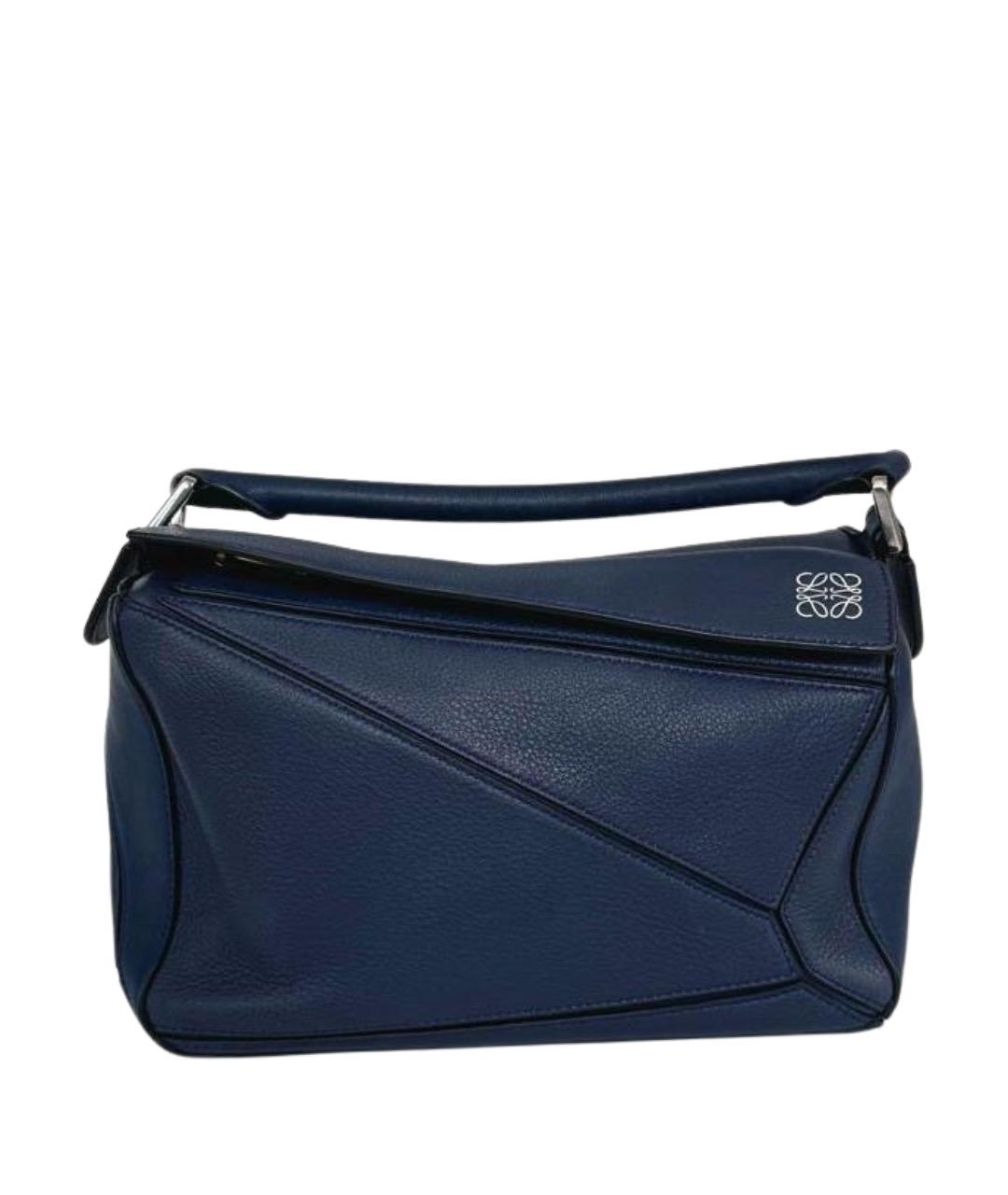 LOEWE Темно-синяя кожаная сумка через плечо, фото 1