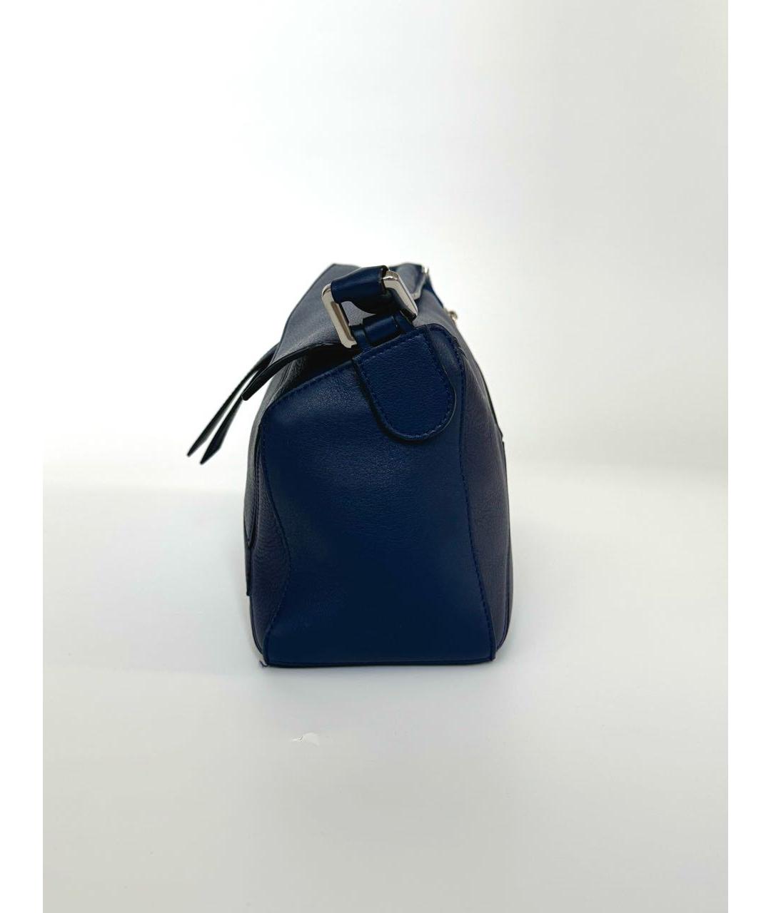 LOEWE Темно-синяя кожаная сумка через плечо, фото 7