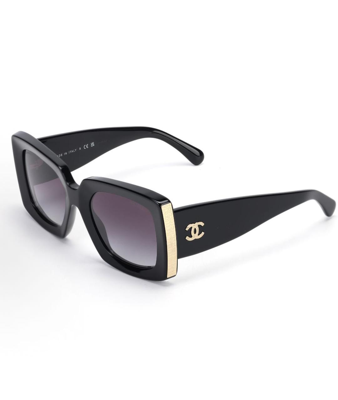 CHANEL Черные пластиковые солнцезащитные очки, фото 4