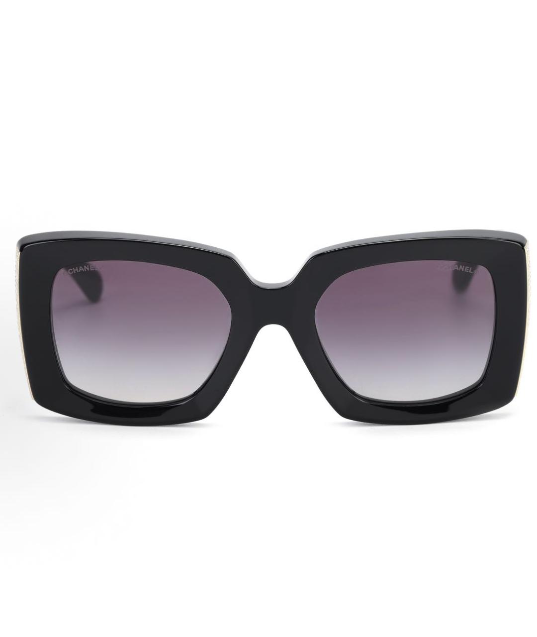 CHANEL Черные пластиковые солнцезащитные очки, фото 3