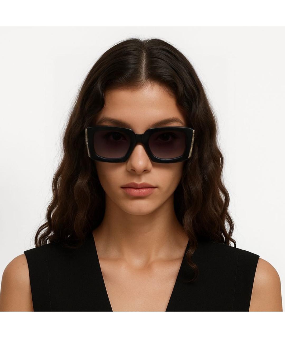 CHANEL Черные пластиковые солнцезащитные очки, фото 2