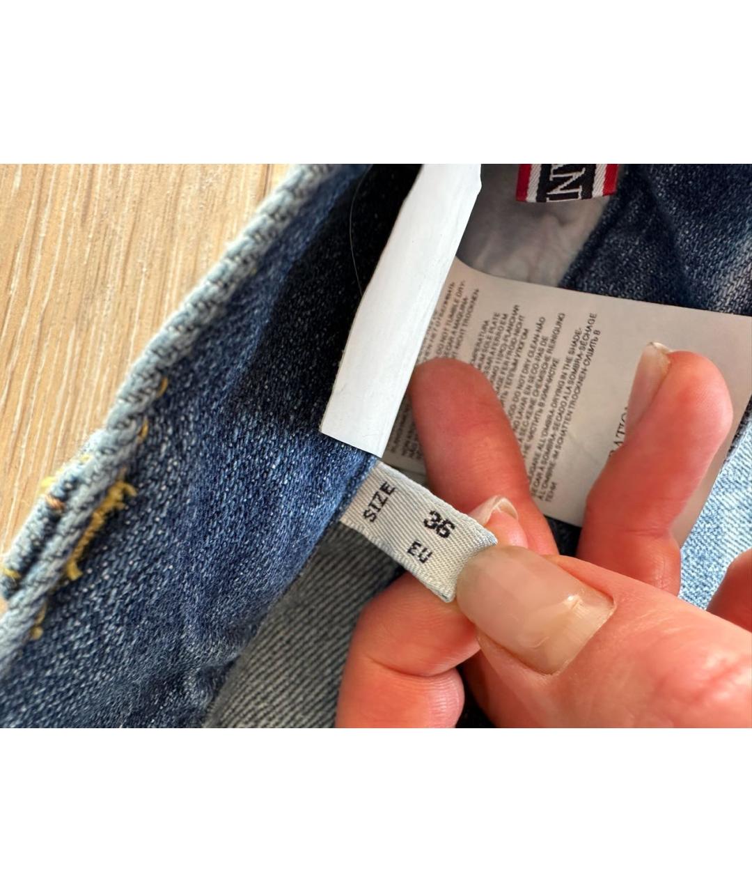 ARMANI JEANS Голубые прямые джинсы, фото 4