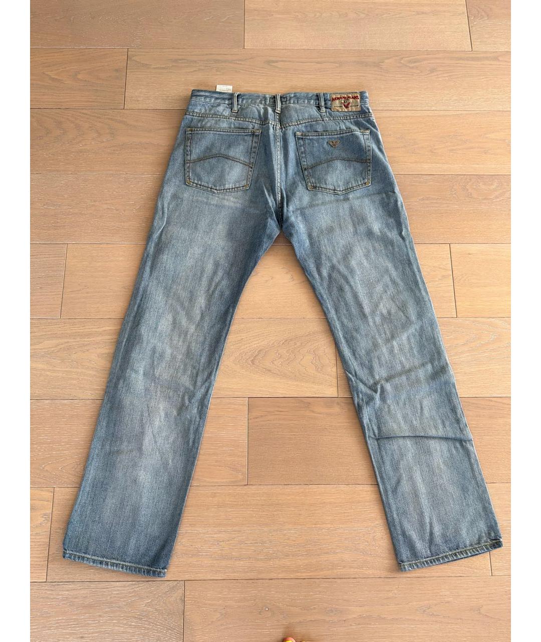 ARMANI JEANS Голубые прямые джинсы, фото 2