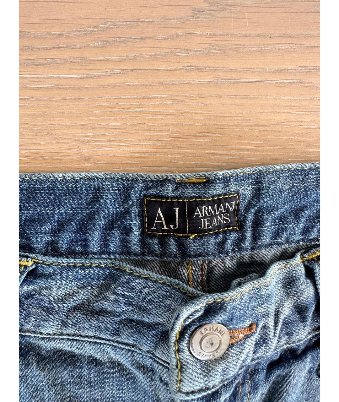 ARMANI JEANS Голубые прямые джинсы, фото 3