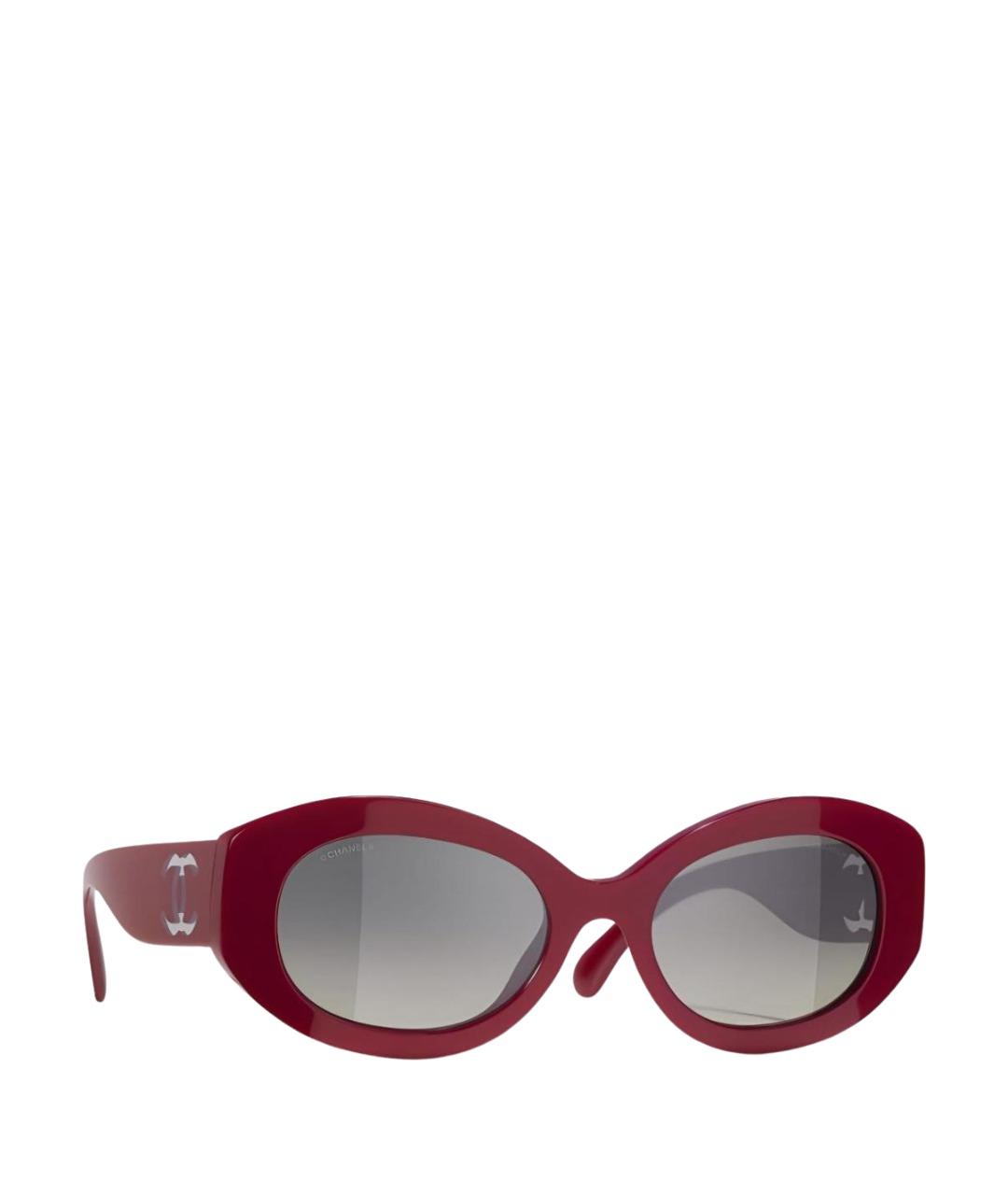 CHANEL Бордовые пластиковые солнцезащитные очки, фото 3