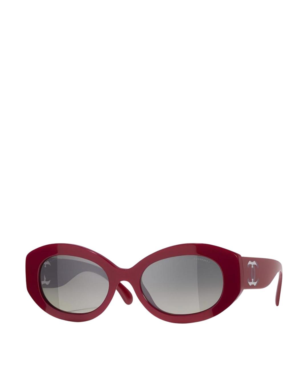 CHANEL Бордовые пластиковые солнцезащитные очки, фото 1