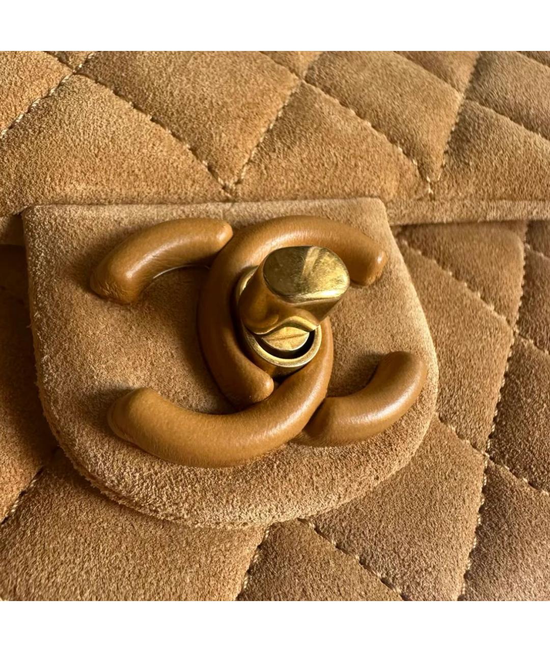 CHANEL Бежевая замшевая сумка через плечо, фото 6