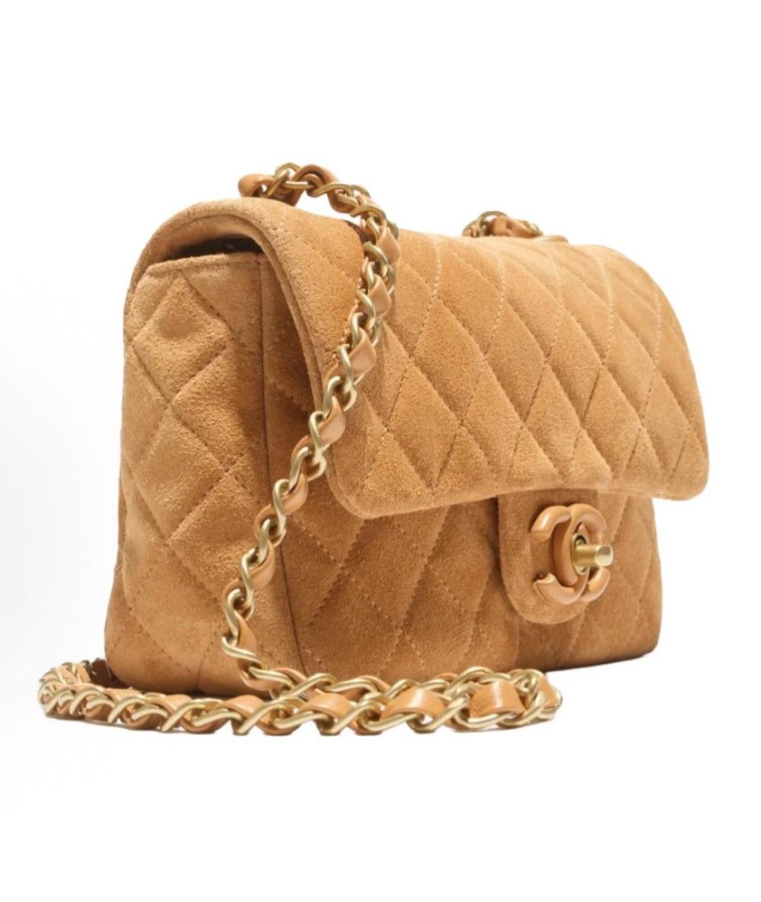 CHANEL Бежевая замшевая сумка через плечо, фото 2