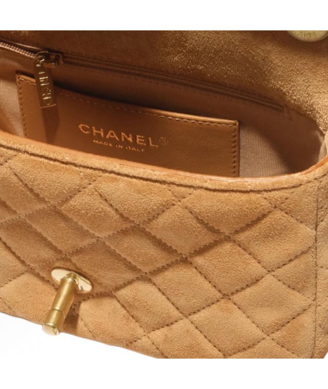 CHANEL Бежевая замшевая сумка через плечо, фото 3