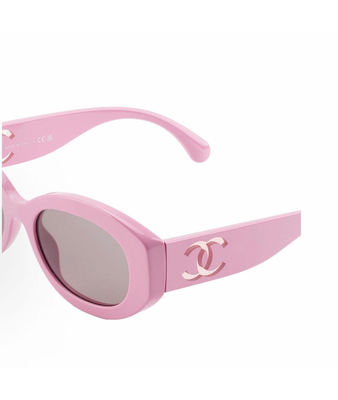 CHANEL Розовые пластиковые солнцезащитные очки, фото 5