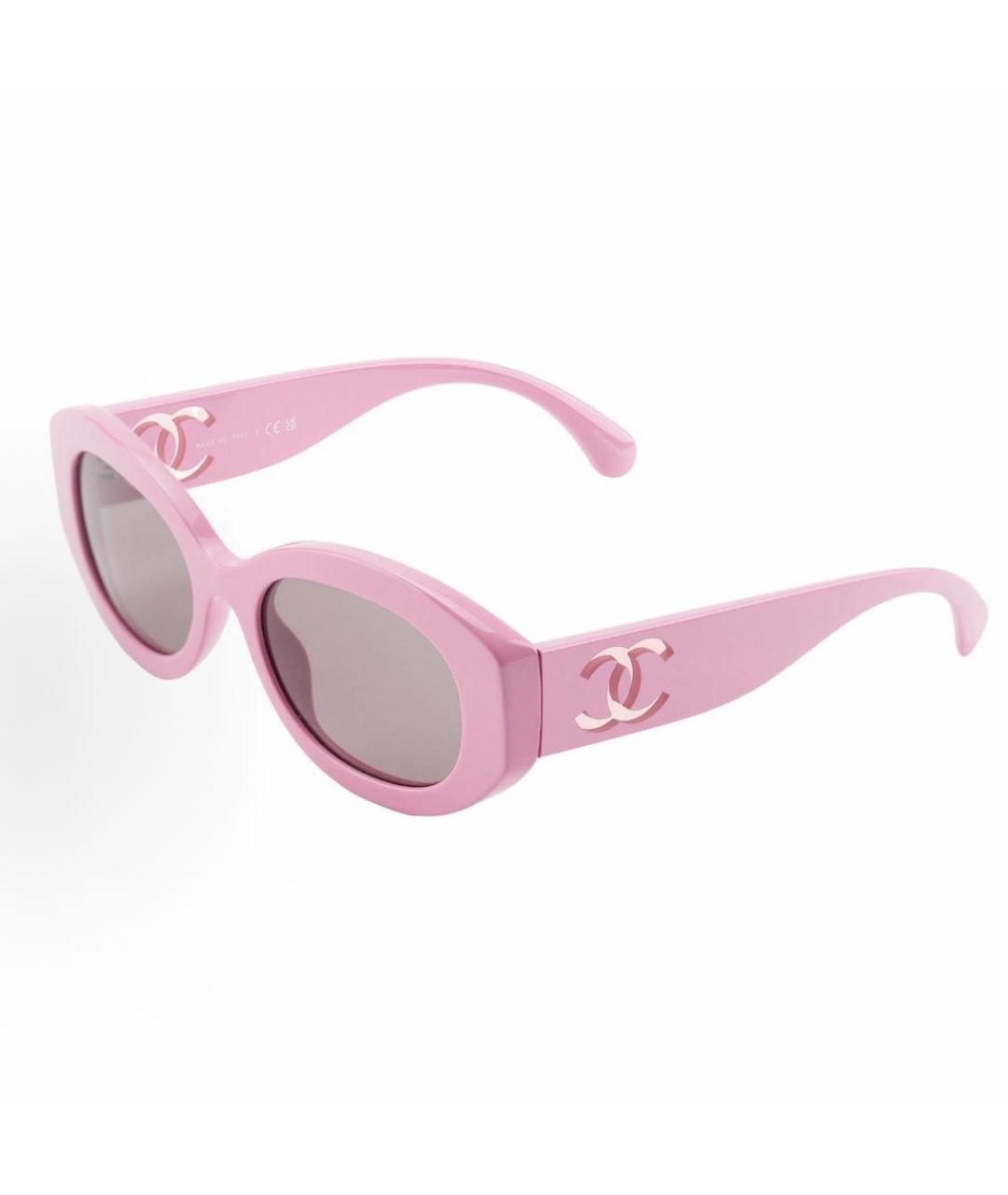CHANEL Розовые пластиковые солнцезащитные очки, фото 7