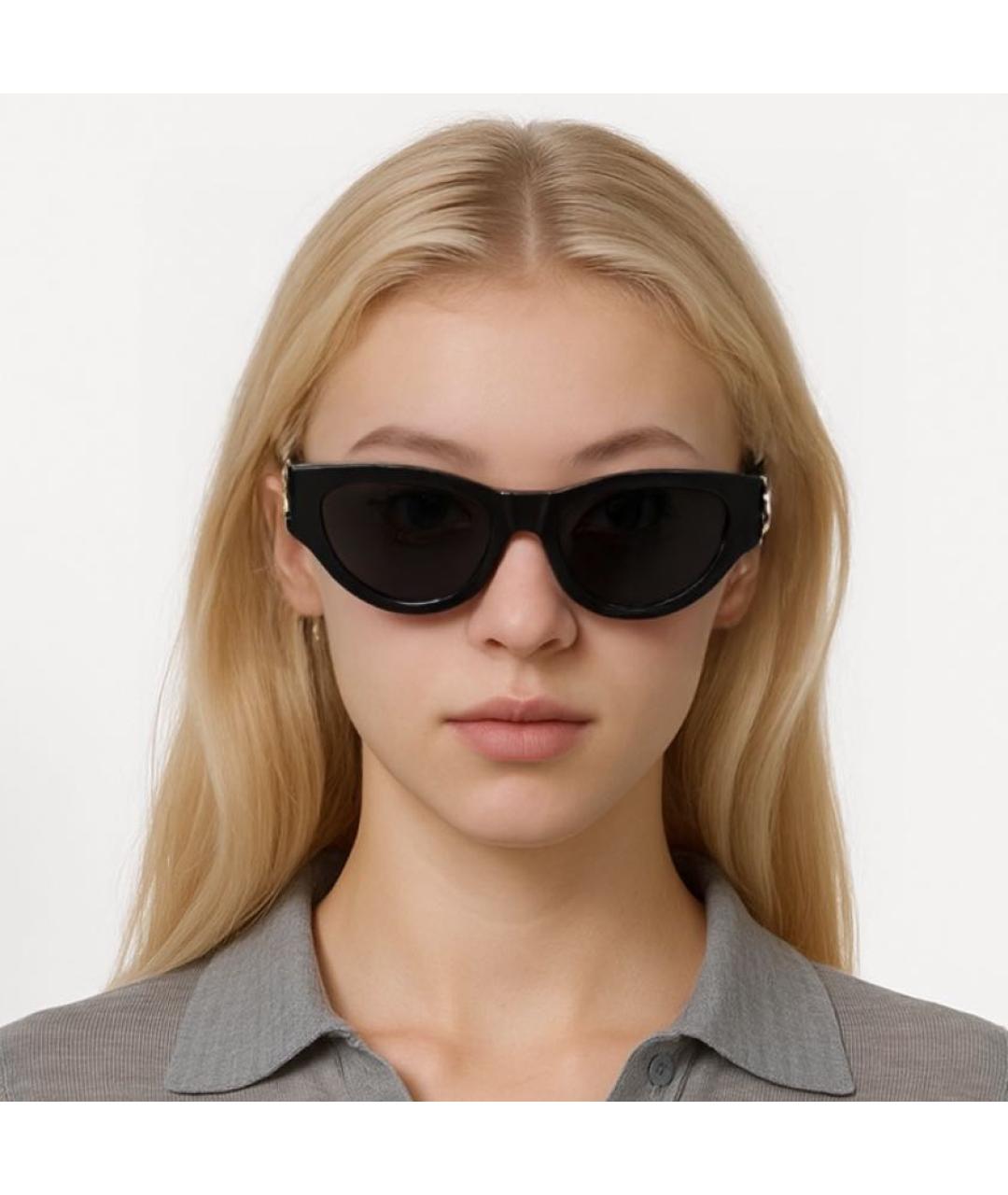 YVES SAINT LAURENT BEAUTY Черные пластиковые солнцезащитные очки, фото 2