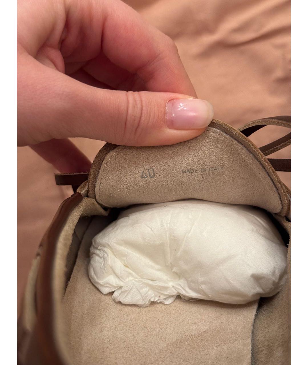 MIU MIU Коричневые кожаные лоферы, фото 6