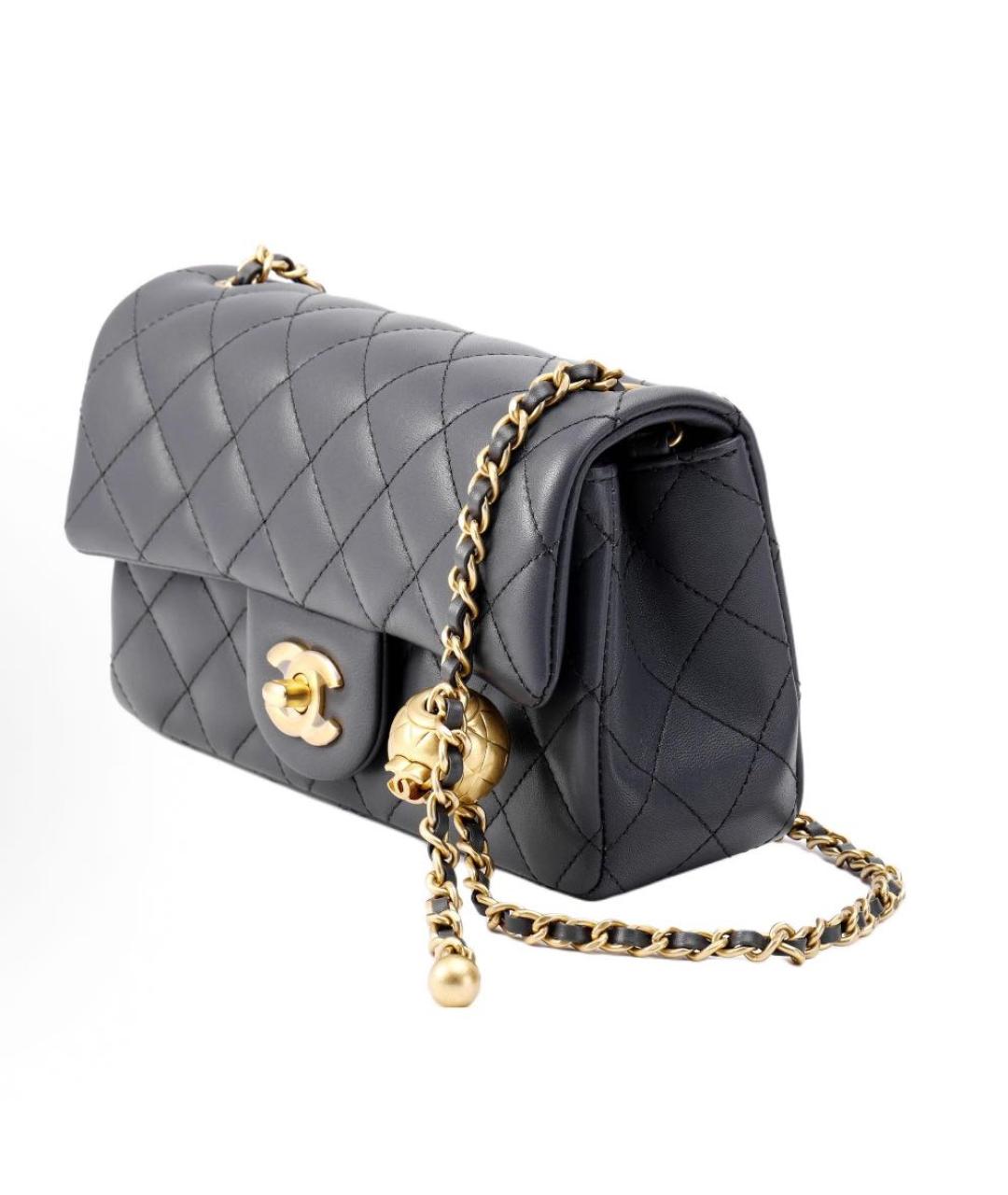 CHANEL Серая кожаная сумка через плечо, фото 2