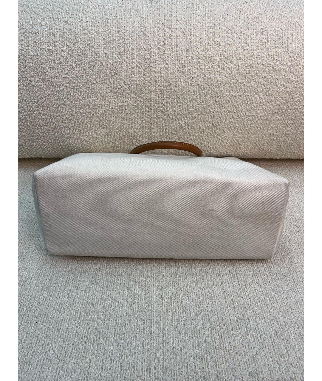 CELINE Бежевая тканевая сумка тоут, фото 6