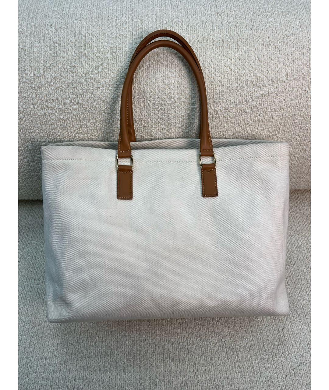 CELINE Бежевая тканевая сумка тоут, фото 3