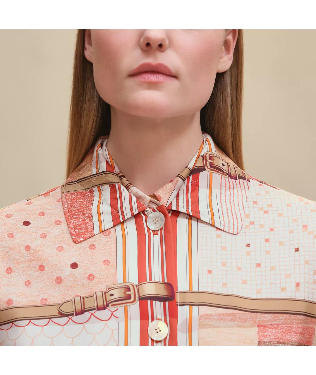 HERMES Мульти шелковая рубашка, фото 5