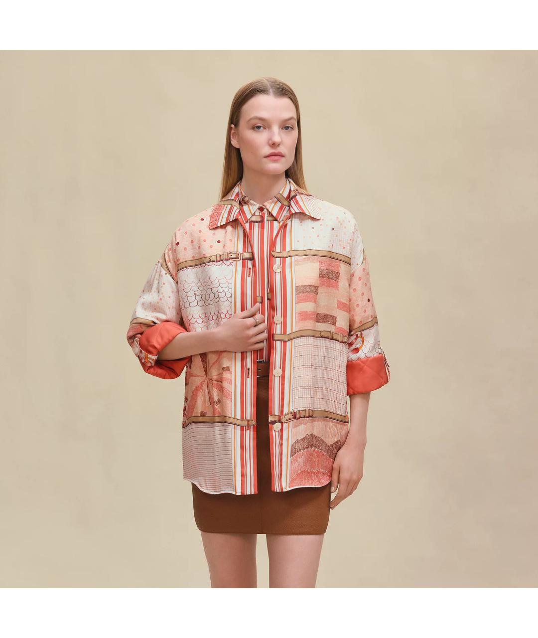 HERMES Мульти шелковая рубашка, фото 3