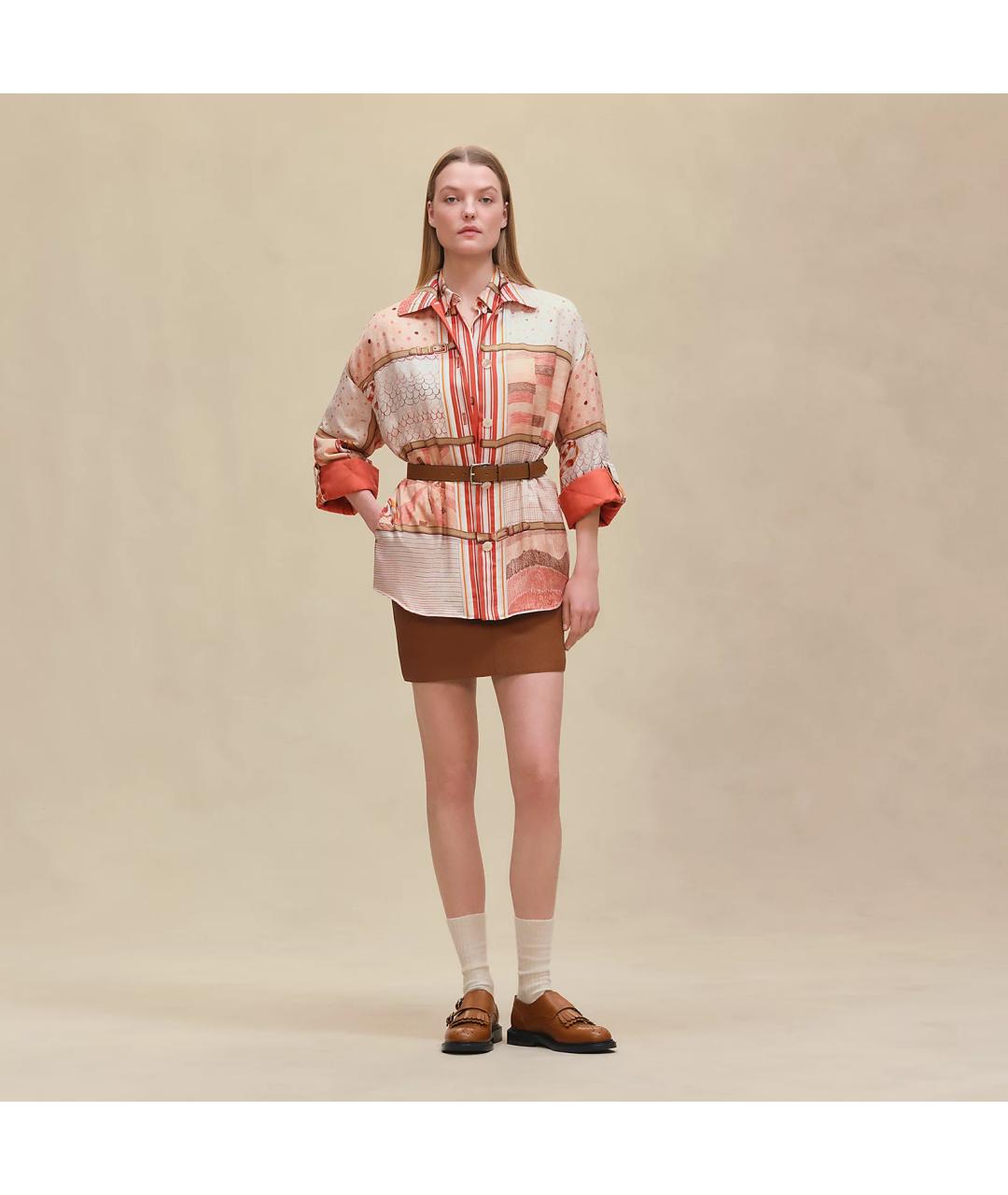 HERMES Мульти шелковая рубашка, фото 2