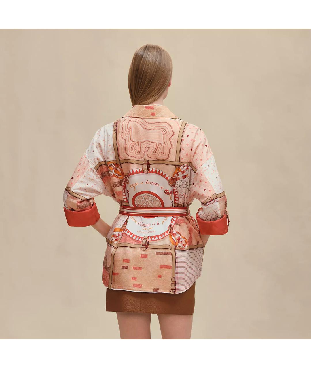 HERMES Мульти шелковая рубашка, фото 4