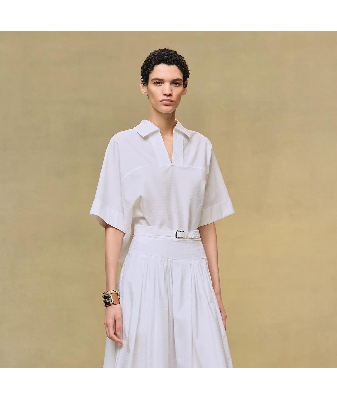 HERMES Белая хлопковая блузы, фото 2