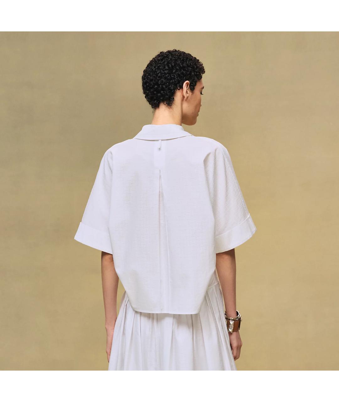 HERMES Белая хлопковая рубашка, фото 3