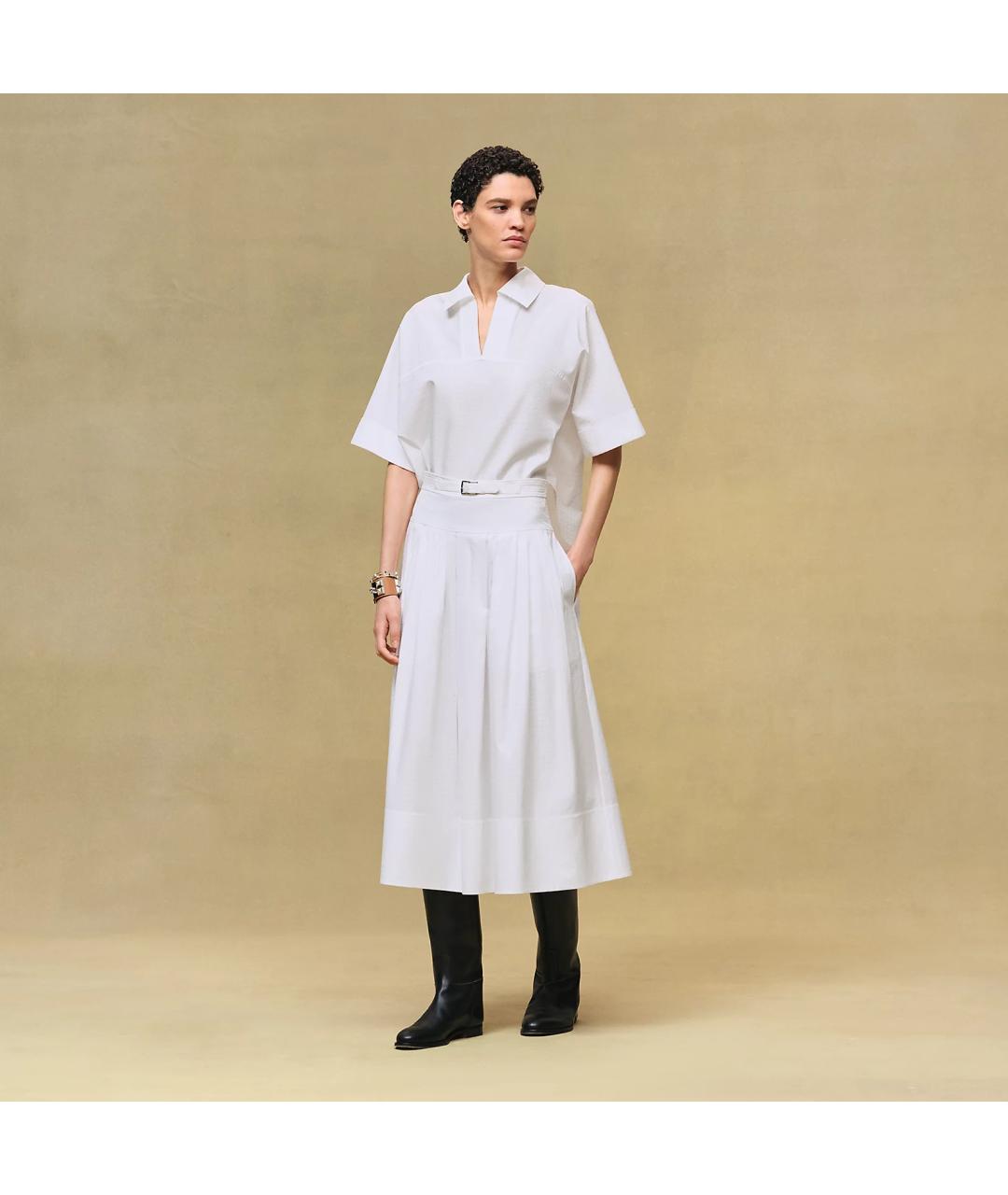 HERMES Белая хлопковая рубашка, фото 5