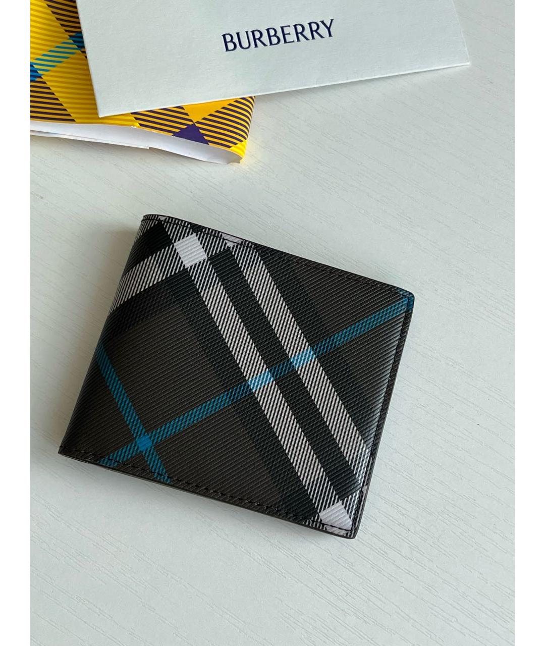 BURBERRY Зеленый кожаный кошелек, фото 6