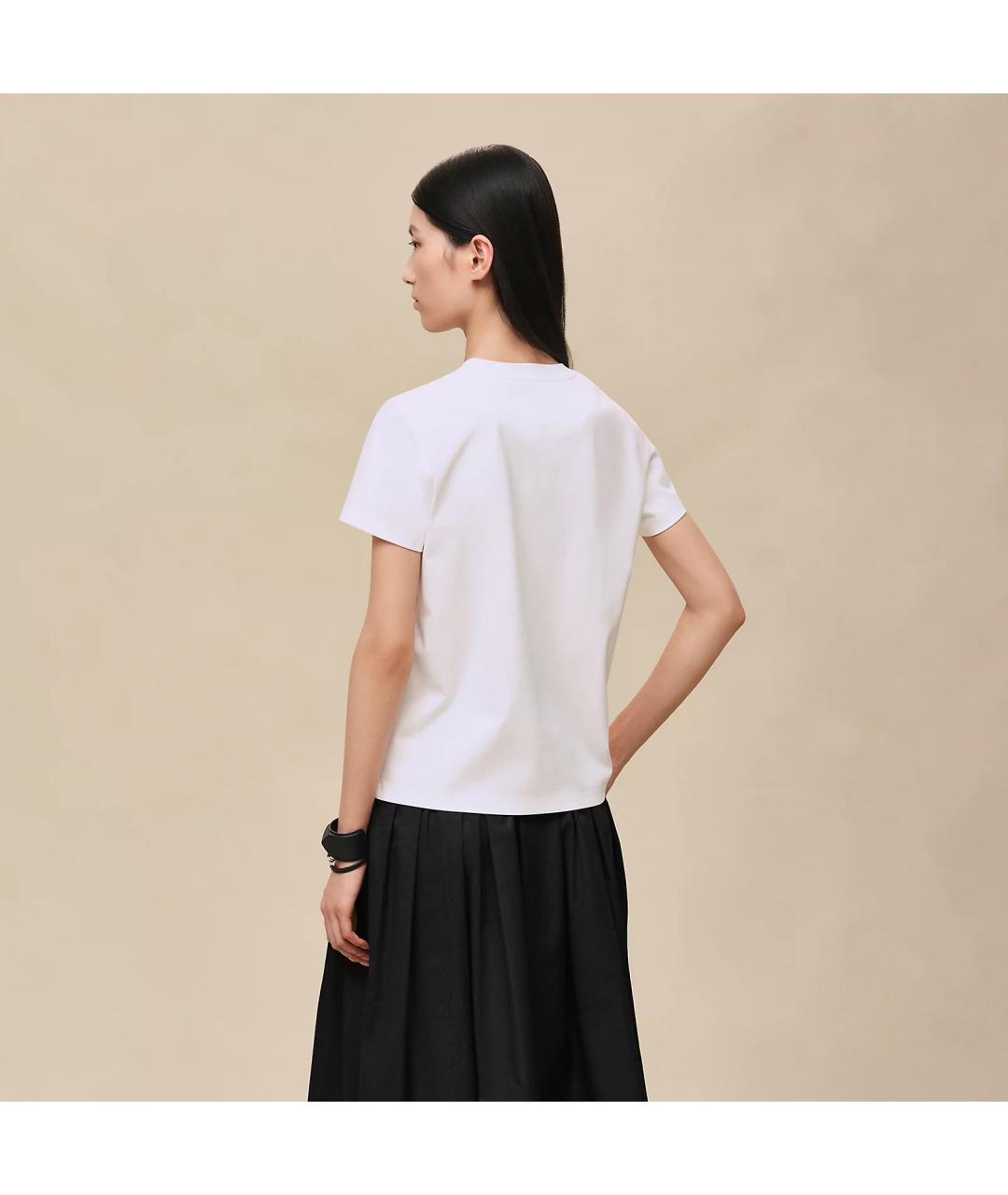 HERMES Белая хлопковая футболка, фото 3