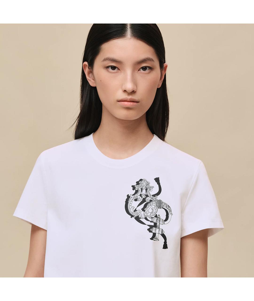 HERMES Белая хлопковая футболка, фото 4