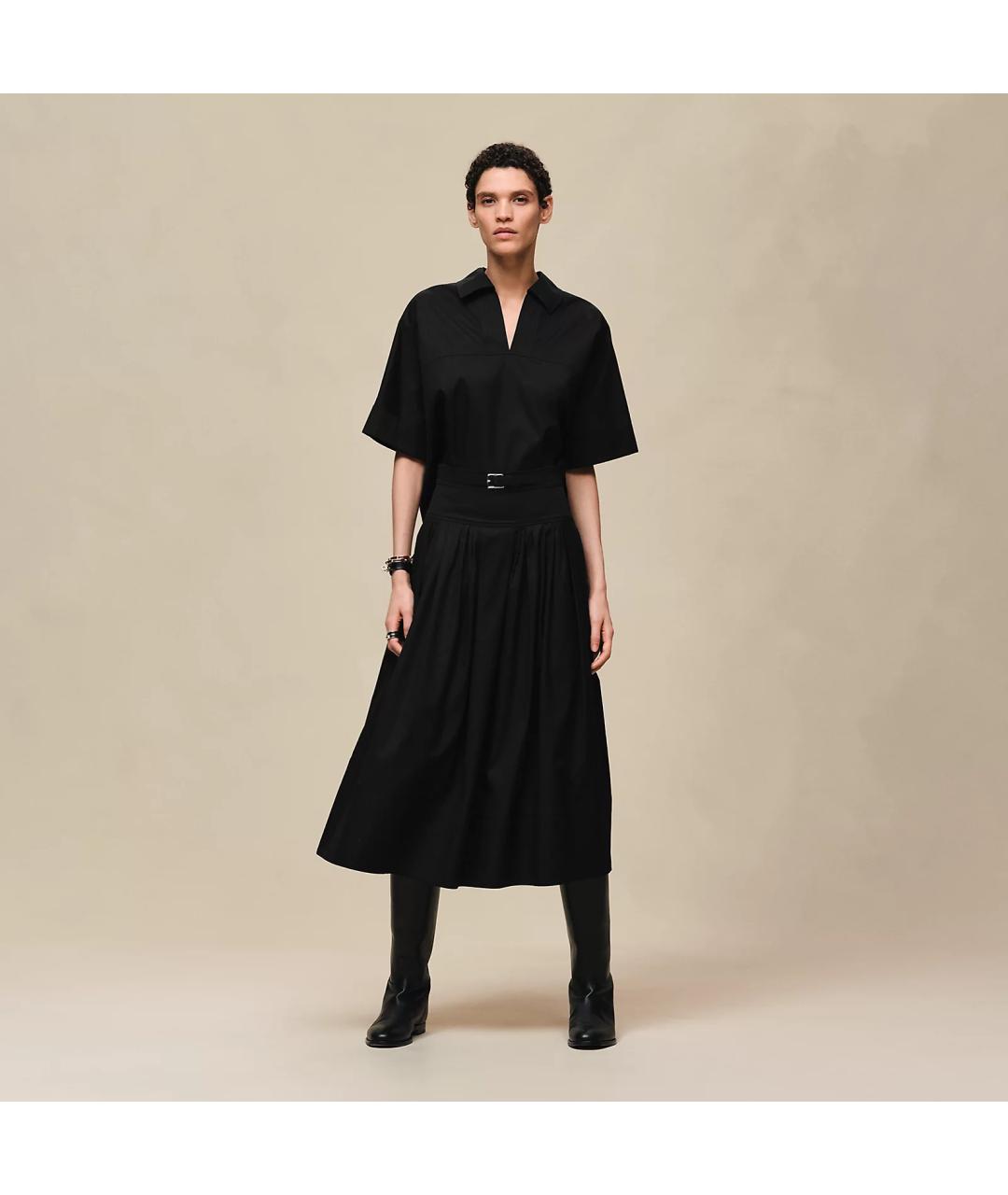 HERMES Черная хлопковая блузы, фото 6