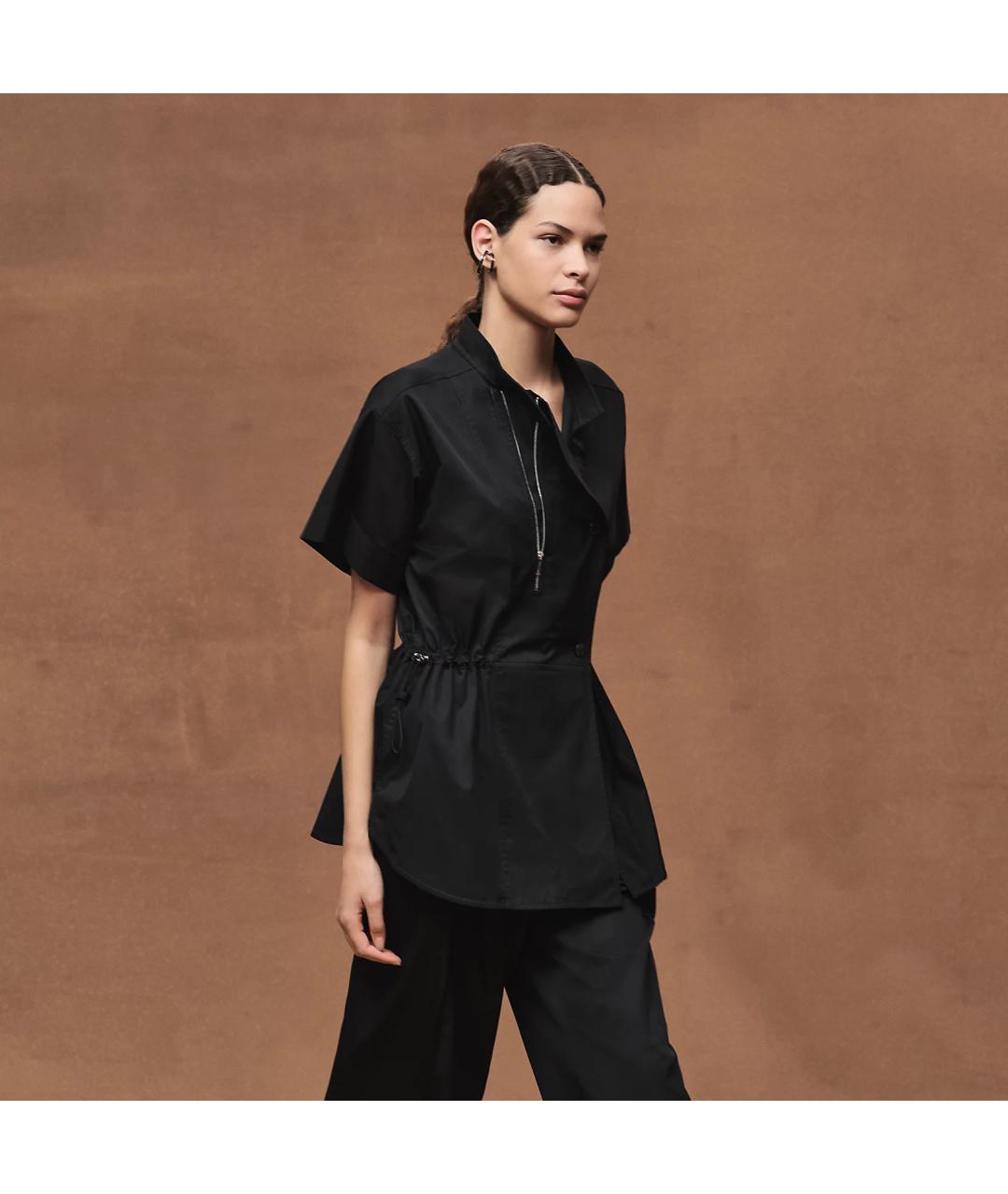 HERMES Черная хлопковая рубашка, фото 2