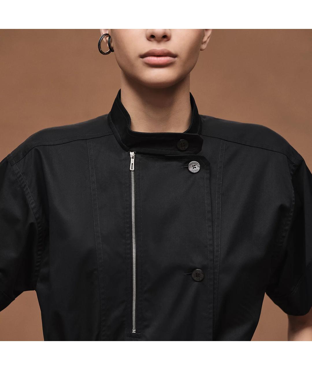 HERMES Черная хлопковая рубашка, фото 6
