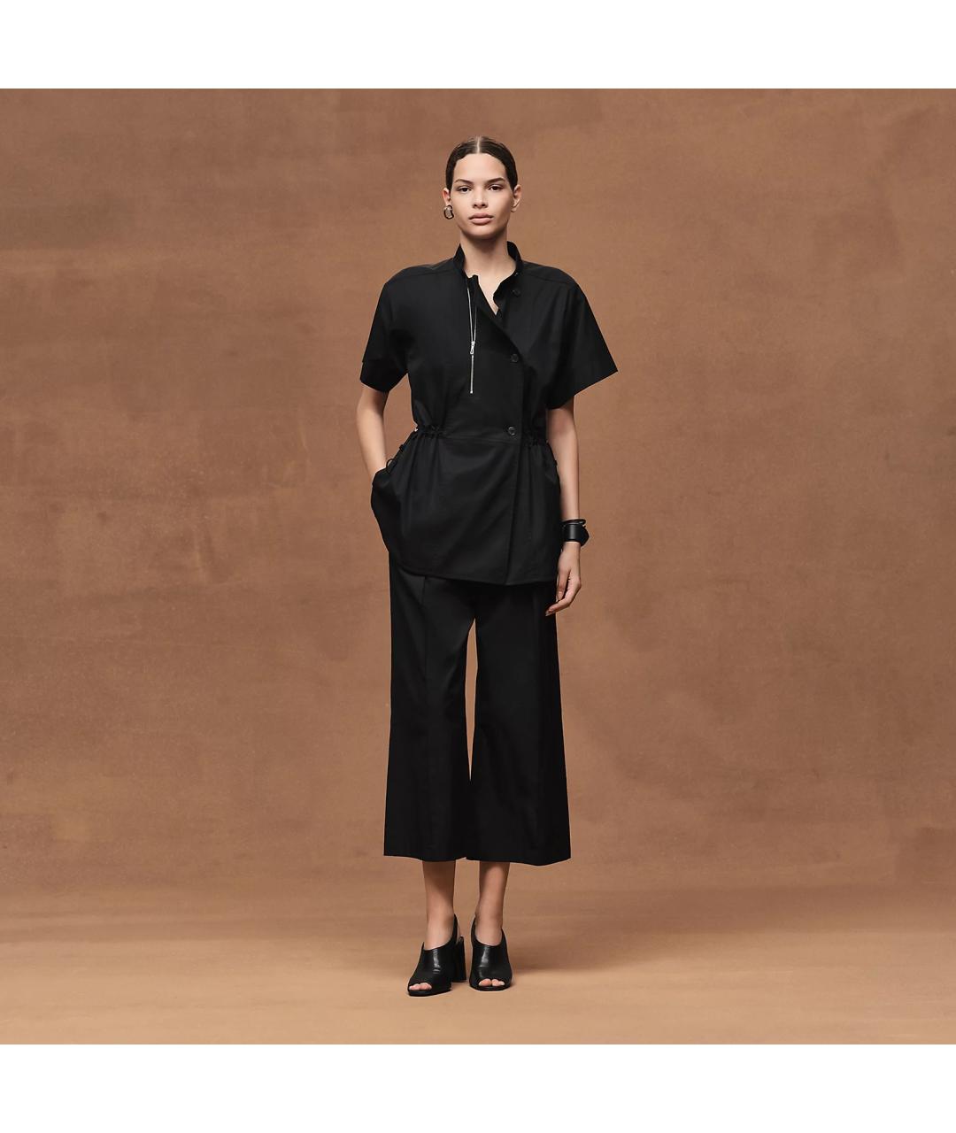 HERMES Черная хлопковая рубашка, фото 7