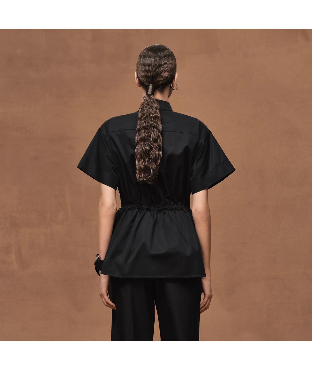 HERMES Черная хлопковая рубашка, фото 3