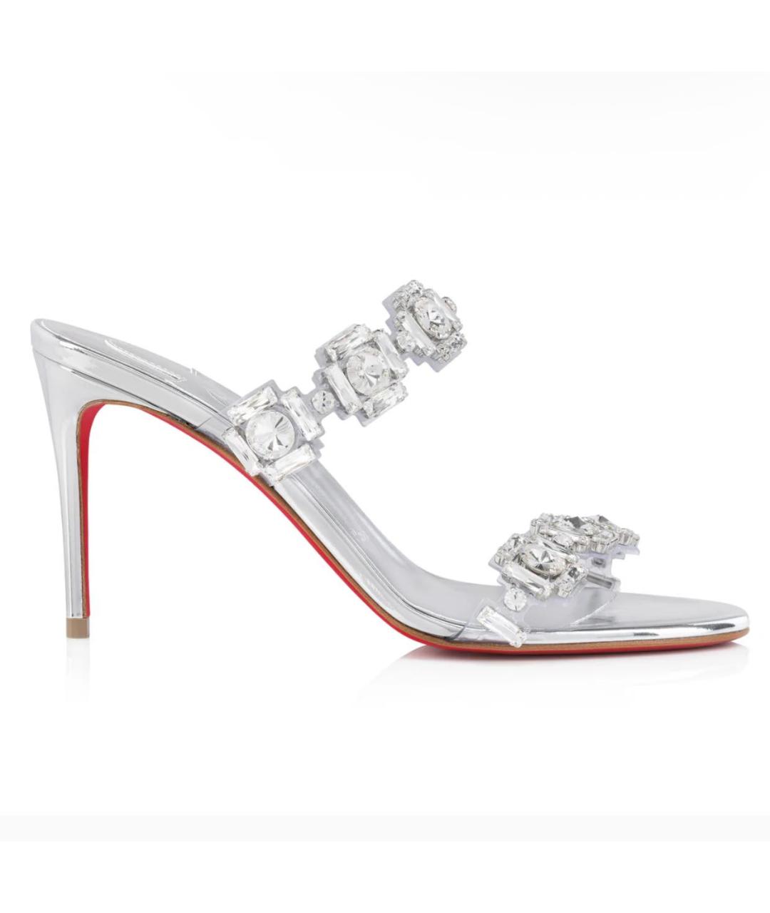 CHRISTIAN LOUBOUTIN Серебряные босоножки, фото 5