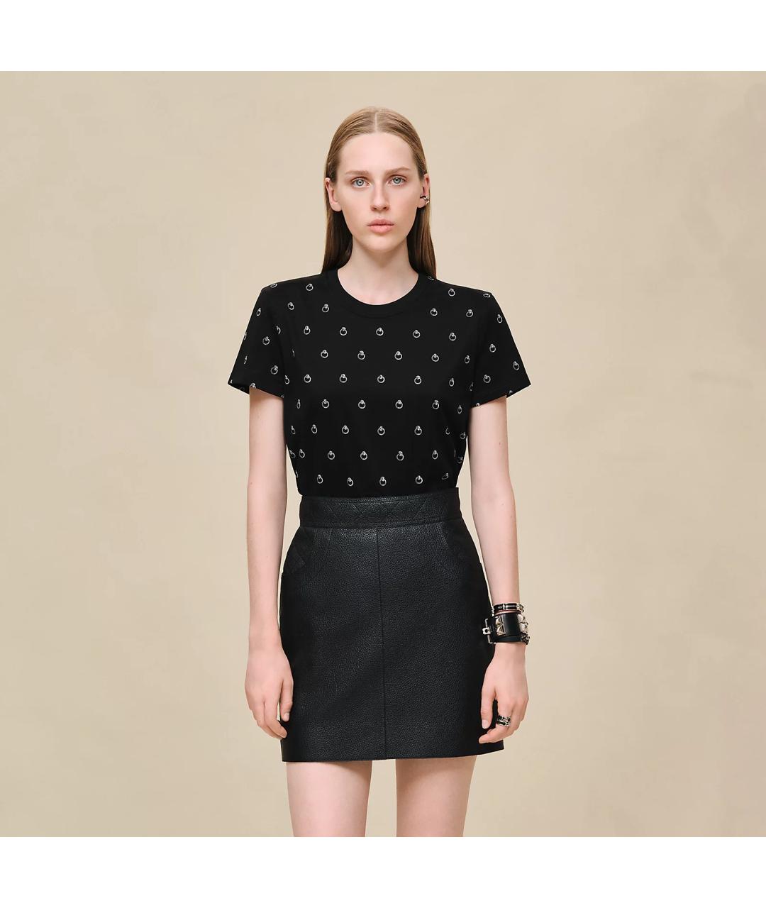 HERMES Черная хлопковая футболка, фото 5