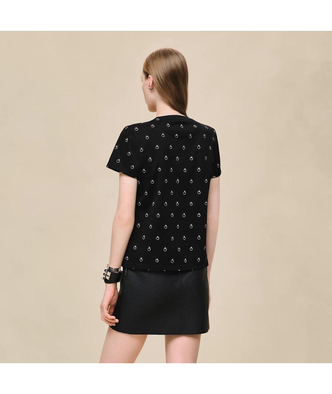 HERMES Черная хлопковая футболка, фото 3