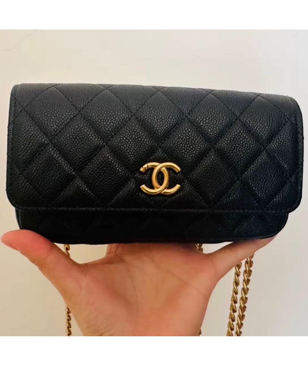 CHANEL Черная кожаная сумка через плечо, фото 8