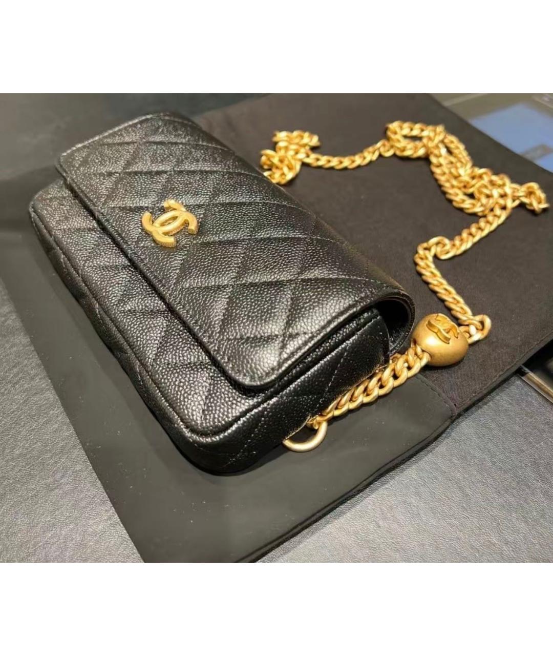 CHANEL Черная кожаная сумка через плечо, фото 5