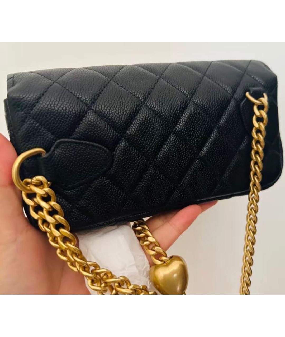 CHANEL Черная кожаная сумка через плечо, фото 7