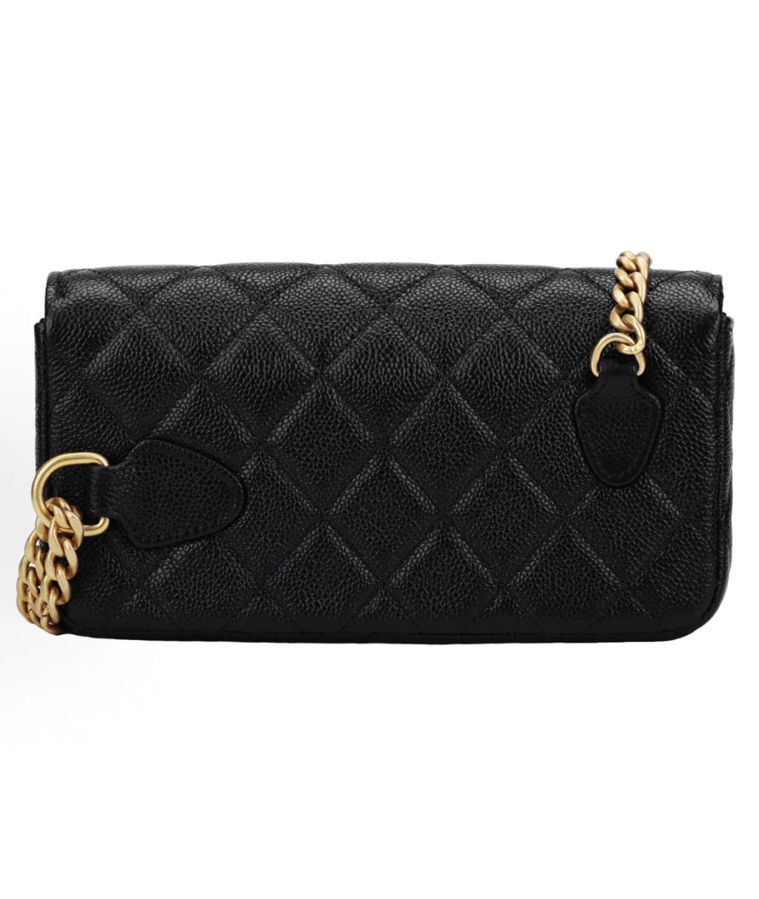 CHANEL Черная кожаная сумка через плечо, фото 3
