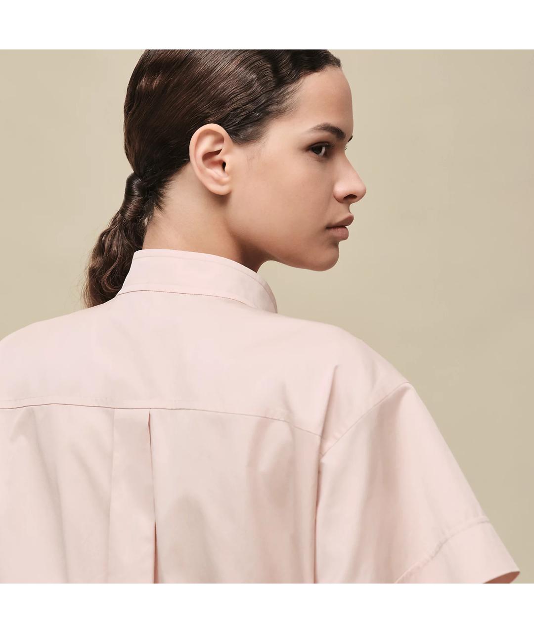 HERMES Розовая хлопковая рубашка, фото 4