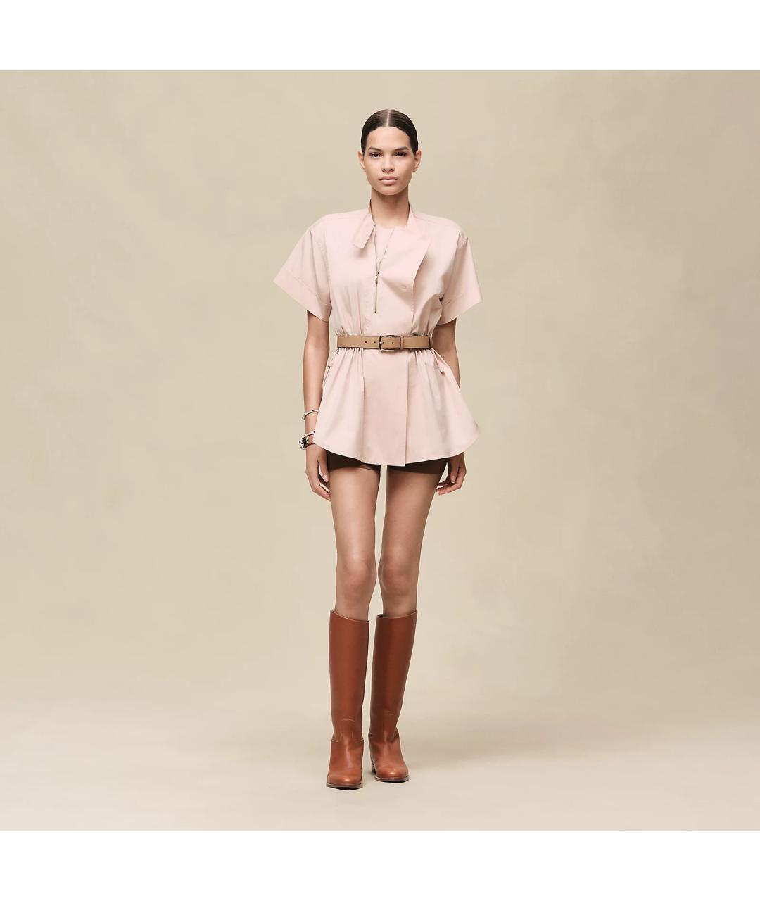 HERMES Розовая хлопковая рубашка, фото 7