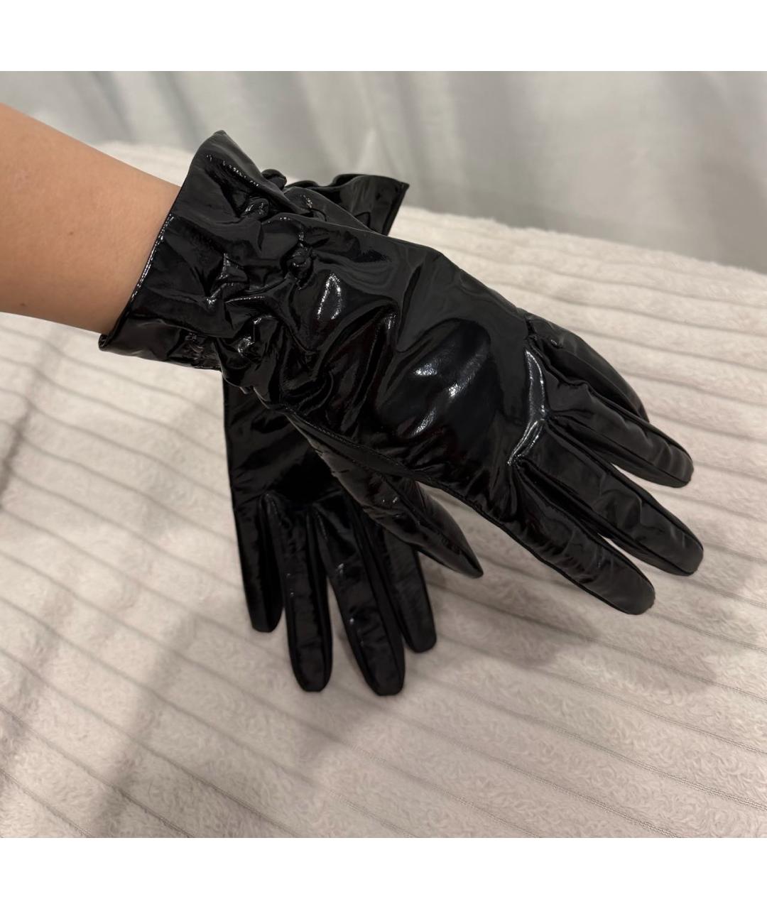 MOSCHINO Черные кожаные перчатки, фото 5