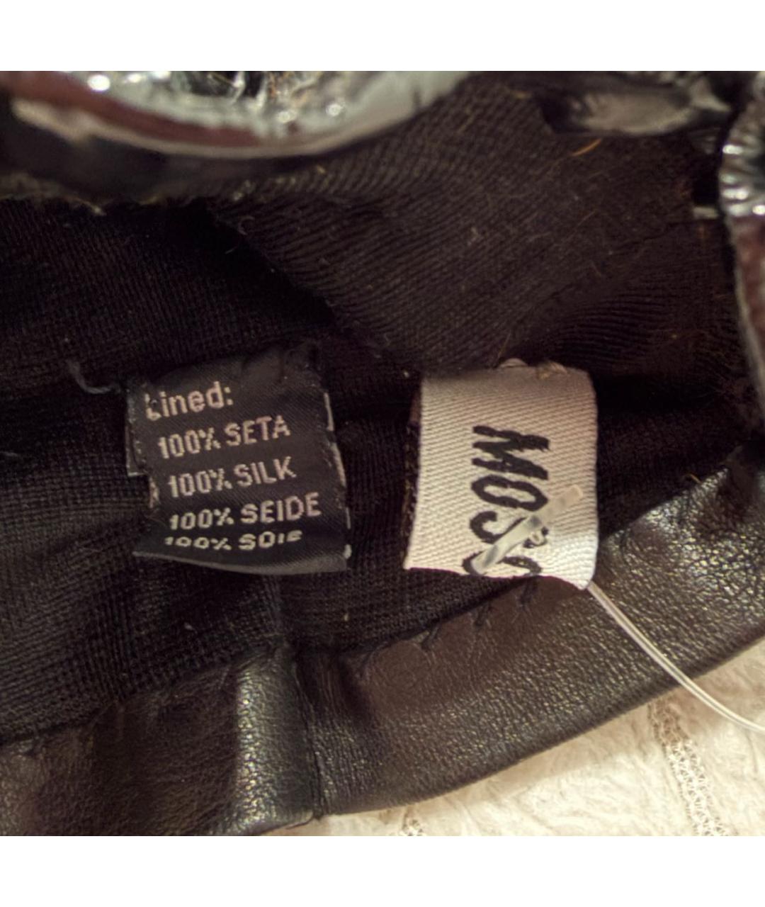 MOSCHINO Черные кожаные перчатки, фото 7