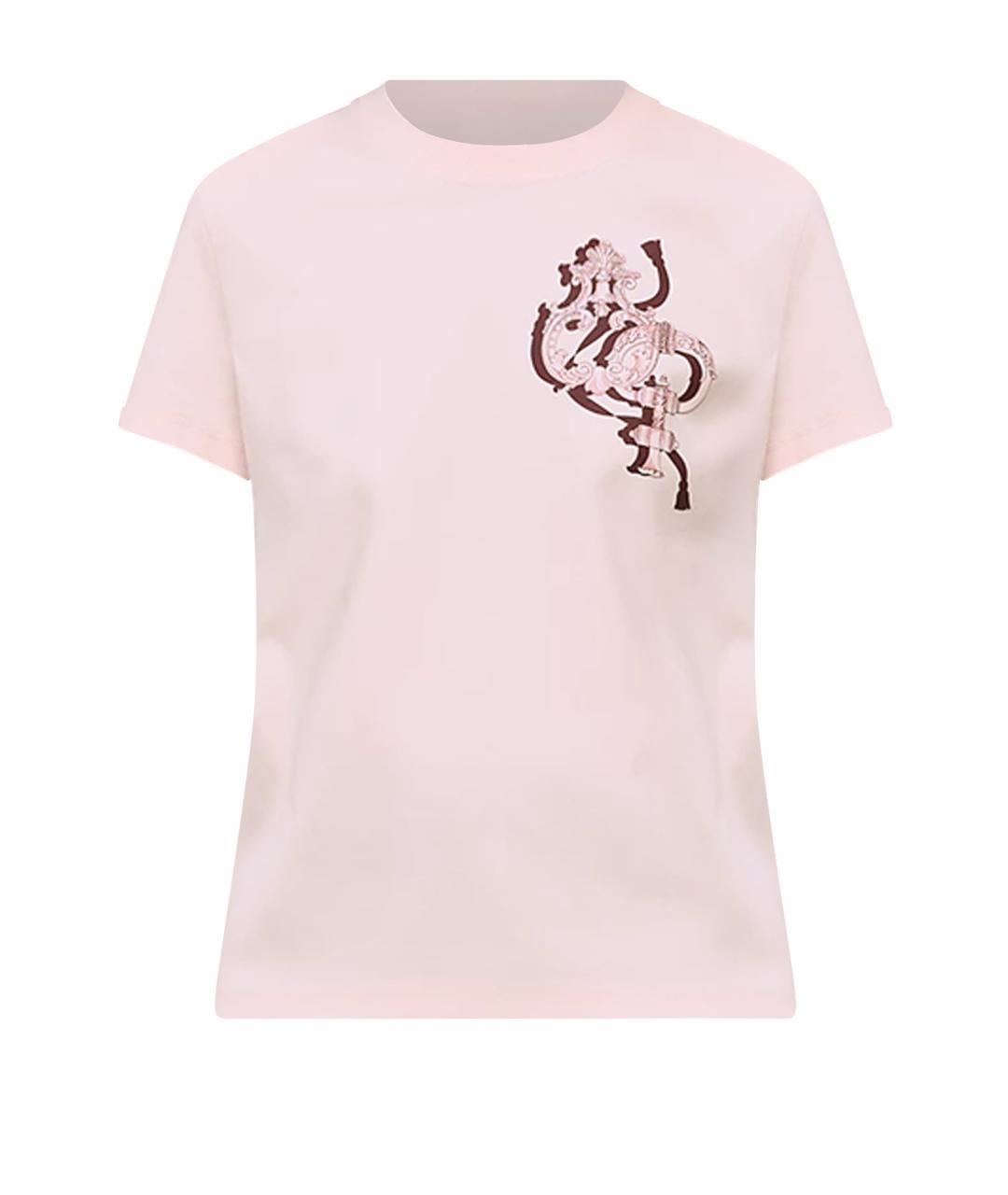 HERMES Розовая хлопковая футболка, фото 1