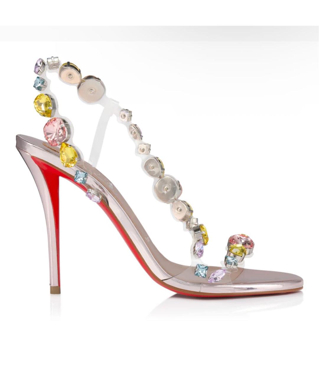 CHRISTIAN LOUBOUTIN Серебряные босоножки, фото 8