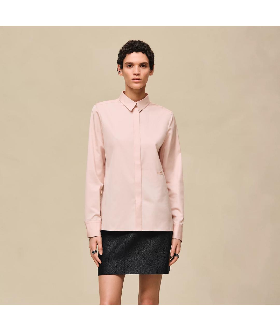 HERMES Розовая хлопковая рубашка, фото 6