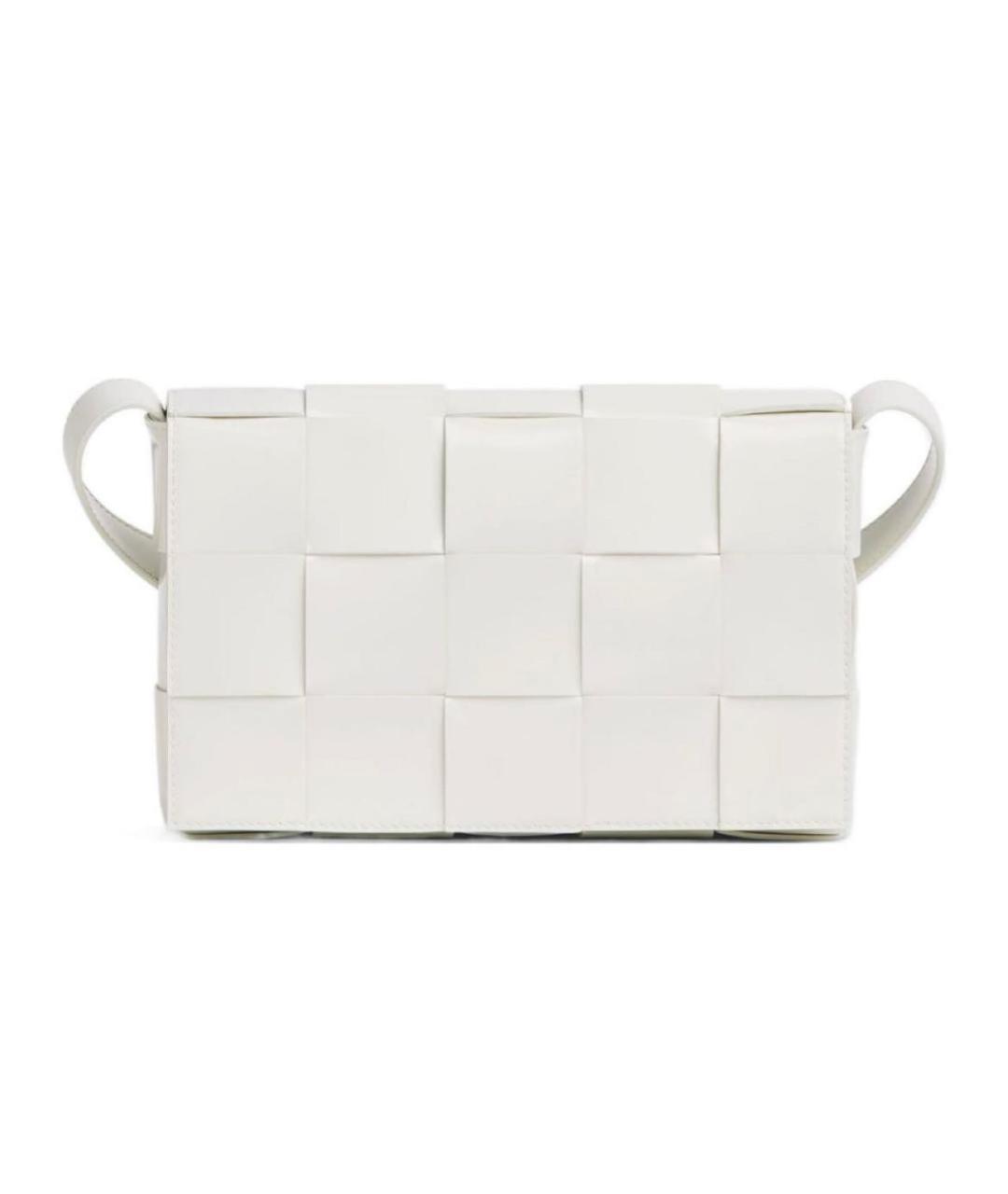 BOTTEGA VENETA Белая кожаная сумка через плечо, фото 5